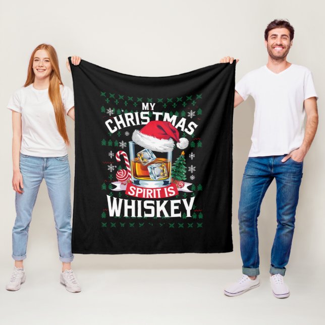 Mein Weihnachtsgeist ist Whiskey Ugg Sweater Xmas  Fleecedecke (Beispiel)