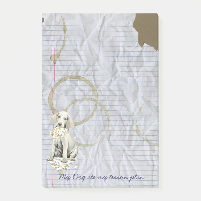 Mein Weimaraner aß meinen Unterrichtsplan Post-it Klebezettel (Vorderseite)