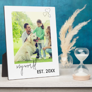 Mein Welt Schriftzug   Personalisiertes Paarfoto Fotoplatte
