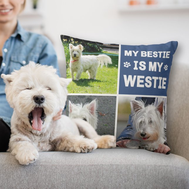 Mein Westie ist mein Bestie Dog Lover FotoCollage Kissen (Von Creator hochgeladen)