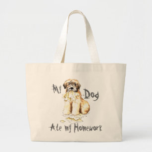 Mein Wheaten Ate meine Hausaufgaben Jumbo Stoffbeutel