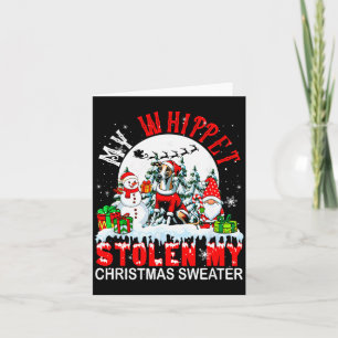 Mein Whippet hat meinen Weihnachtspullover gestohl Karte