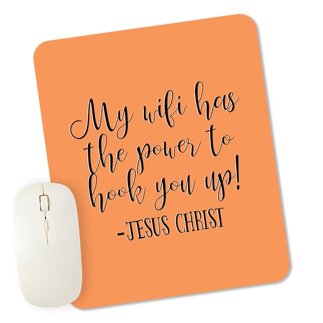 Mein WiFi hat Power Jesus Christus Spaß Mousepad (Von Creator hochgeladen)