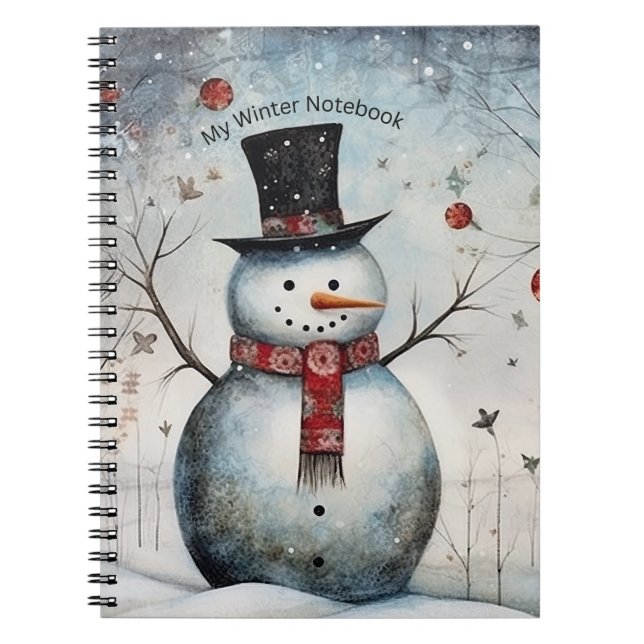 Mein Winter Snowman-Notebook Notizblock (Vorderseite)
