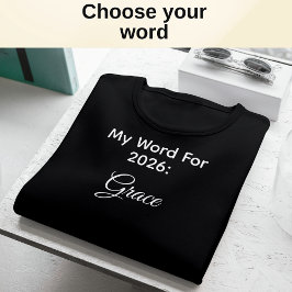 Mein Wort des Jahres 2026 Grace Minimale Typografi T-Shirt