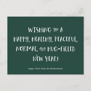 Mein Wunsch für 2022 Forest Green Happy New Year Feiertagspostkarte