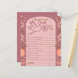 Mein Wunsch ist es, dass Ihr Storch Baby-Game-Blat