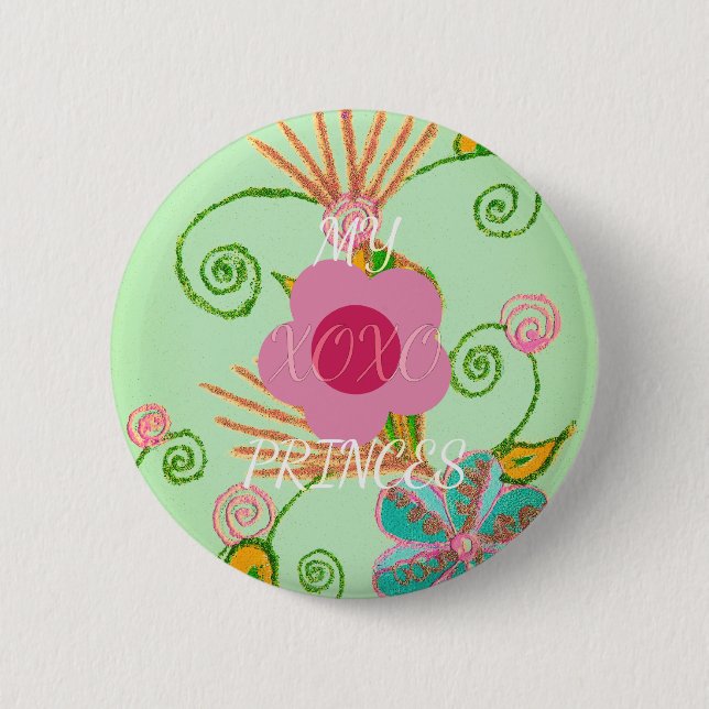 Mein XOXO Little Princess Blues Art Print Design Button (Vorderseite)