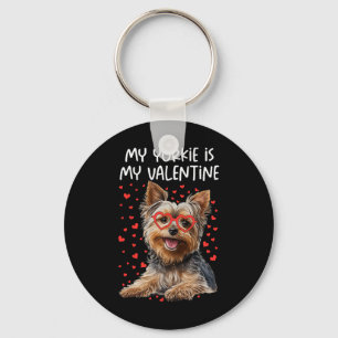 Mein Yorkie ist mein Valentinstag Yorkshire Terrie Schlüsselanhänger
