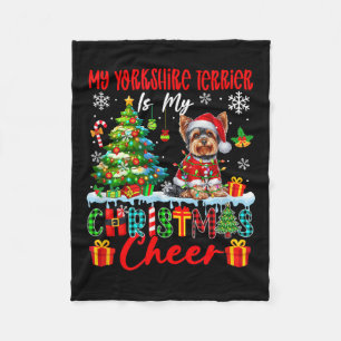 Mein Yorkshire Terrier ist meine Weihnachtsfreude Fleecedecke