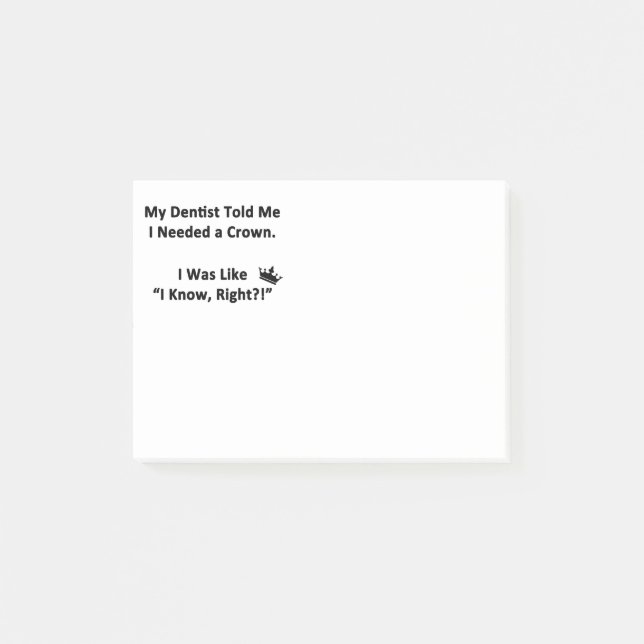 Mein Zahnarzt sagte mir Post-it Klebezettel (Vorderseite)