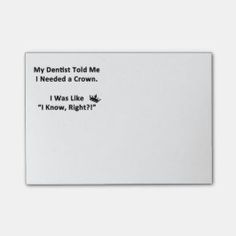 Mein Zahnarzt sagte mir Post-it Klebezettel
