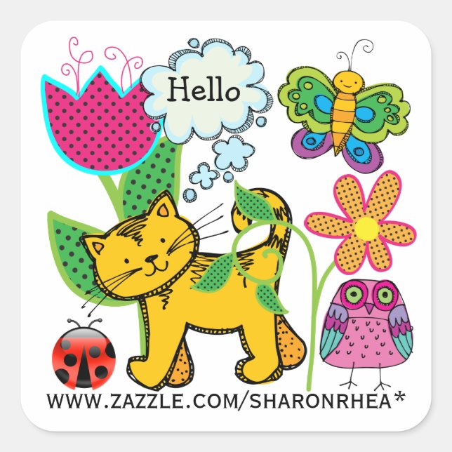 MEIN ZAZZLE - SRF QUADRATISCHER AUFKLEBER (Vorderseite)