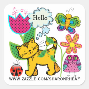 MEIN ZAZZLE - SRF QUADRATISCHER AUFKLEBER