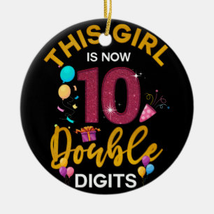 Mein zehnter Geburtstag ist dieses Mädchen jetzt 1 Keramik Ornament