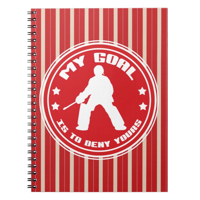 Mein Ziel, Feldhockey (rot) Notebook Notizblock (Vorderseite)