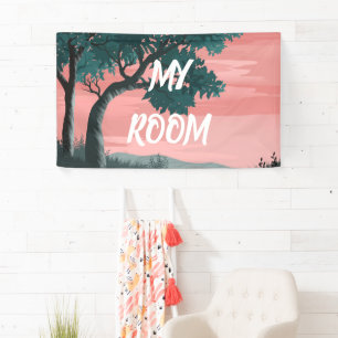 Mein Zimmer Blumenbaum Sonnenuntergang Banner