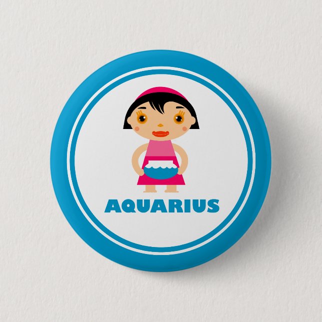 Mein Zodiac-Zeichen ist Aquarius Button (Vorderseite)