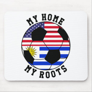 Mein Zuhause Meine Wurzeln Uruguay-Flagge Fußball- Mousepad