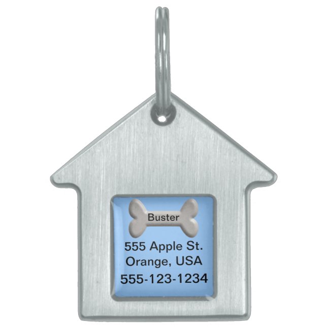 Mein Zuhause-personalisierter Hundeanhänger Tiermarke (Vorderseite)