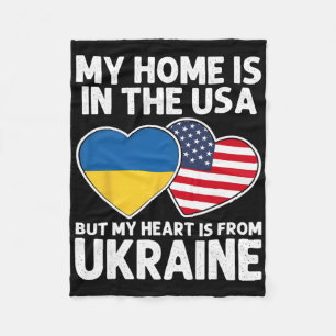 Mein Zuhause USA Mein Herz Ukraine Ukrainisch-Amer Fleecedecke