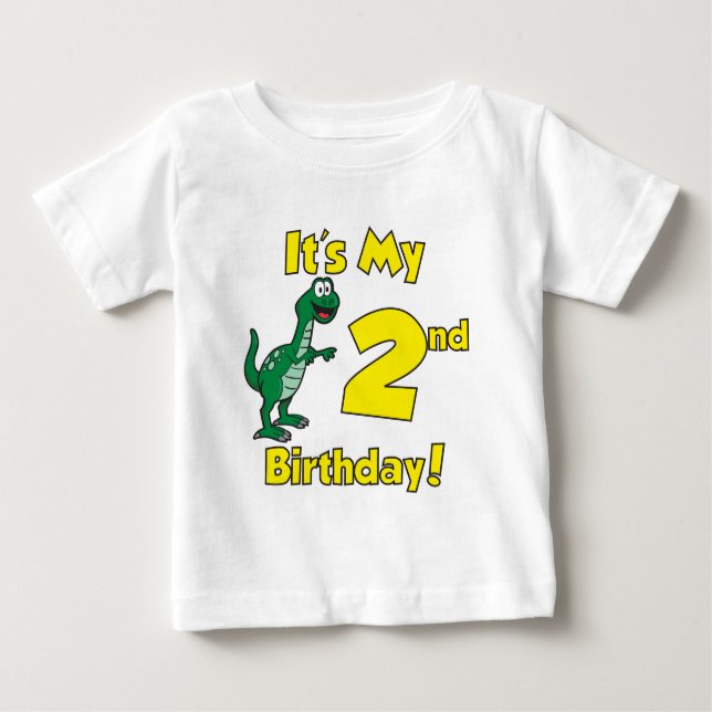 Mein zweiter Geburtstag Dinosaurier Baby T-shirt (Vorderseite)