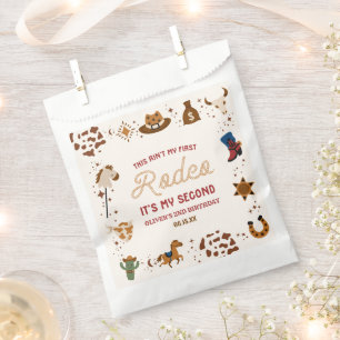 Mein zweiter Rodeo-Western Cowboy 2. Geburtstags-P Geschenktütchen