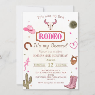 Mein zweites Rodeo 2. Geburtstag Cowboy Einladung