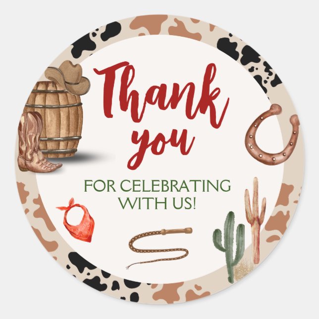 Mein zweites Rodeo Party Cowboy Geburtstag Runder Aufkleber (Vorderseite)