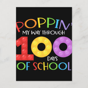 Meine 100 Schultage mit Poppin feiern Postkarte