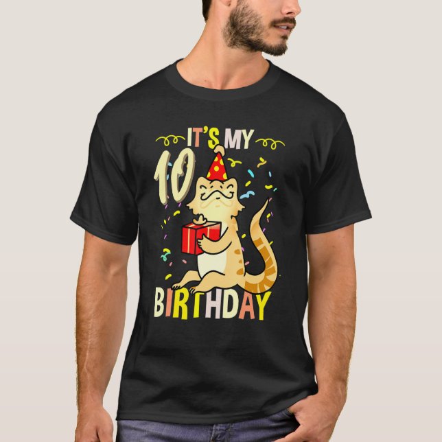 Meine 10. Geburtstagsbärenechse T-Shirt (Vorderseite)