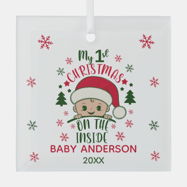 MEINE 1. CHRISTMAS INNERHALB ORNAMENT AUS GLAS (Vorderseite)