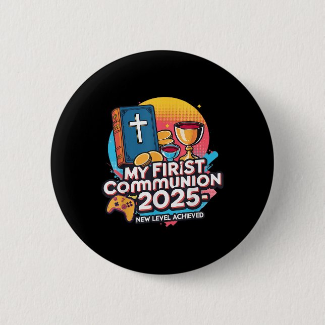 Meine 1. Erstkommunion 2025 Videospiel-Controller  Button (Vorderseite)