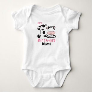 Meine 1. Geburtstagskuh, Custom Baby Girl Farm 1.  Strampler
