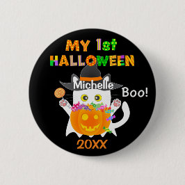 Meine 1. Halloween-Geisterkatze Button