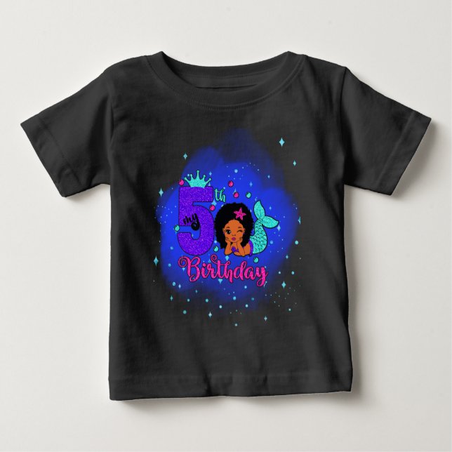 Meine 5. Geburtstagsmermaid Baby T-shirt (Vorderseite)