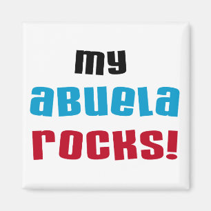 Meine Abuela Rocks T - Shirt und Geschenke Magnet