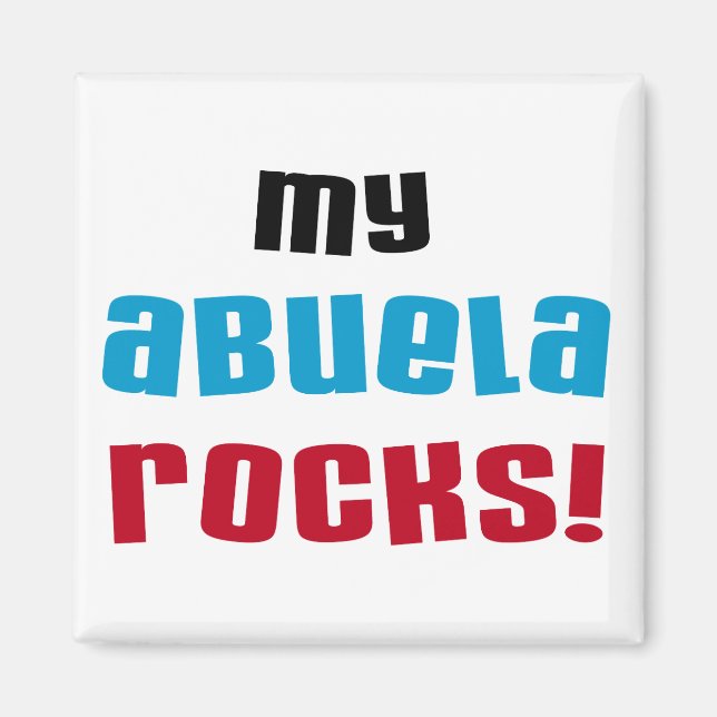 Meine Abuela Rocks T - Shirt und Geschenke Magnet (Vorne)
