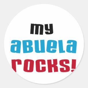 Meine Abuela Rocks T - Shirt und Geschenke Runder Aufkleber