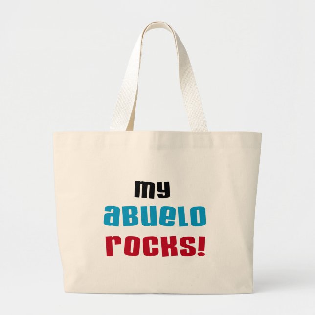 Meine Abuelo Rocks T - Shirt und Geschenke Jumbo Stoffbeutel (Vorne)