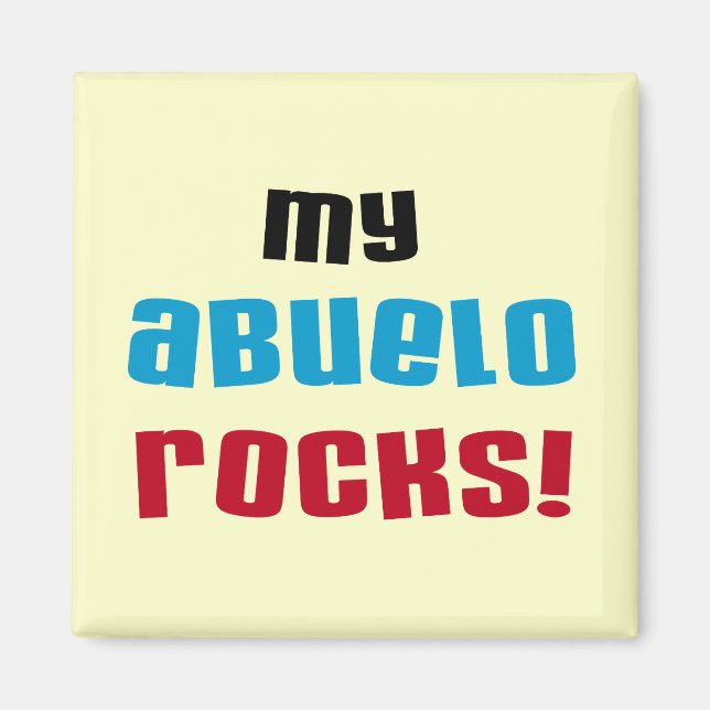 Meine Abuelo Rocks T - Shirt und Geschenke Magnet (Vorne)