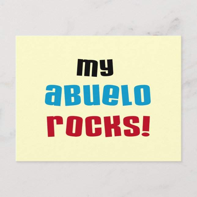 Meine Abuelo Rocks T - Shirt und Geschenke Postkarte (Vorderseite)