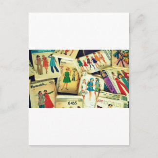 meine alten Nähmuster Postkarte