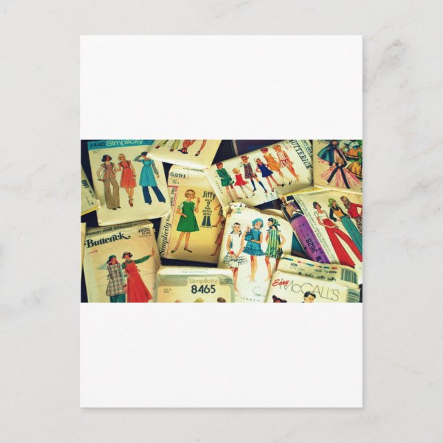 meine alten Nähmuster Postkarte (Vorderseite)