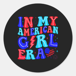 Meine amerikanische Mädchen Era Retro 4. Juli vier Runder Aufkleber