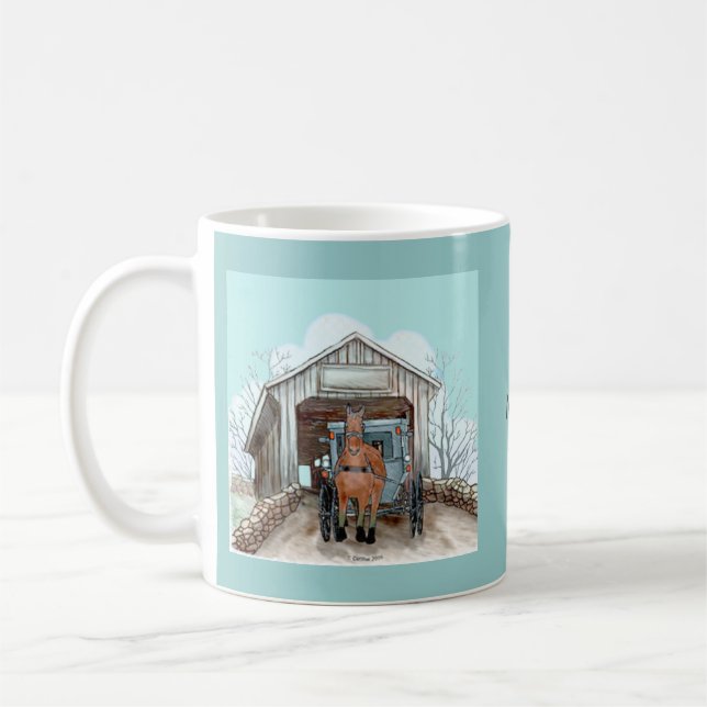 Meine Amish überdachte Brücke Kaffeetasse (Links)