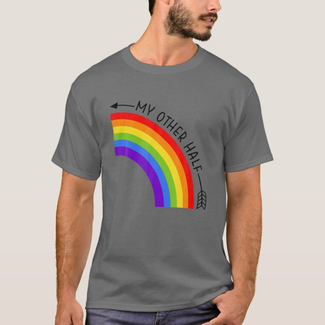 Meine andere Halb-Gay-Paar-Rainbow-LGBT Cool Ally  T-Shirt (Vorderseite)
