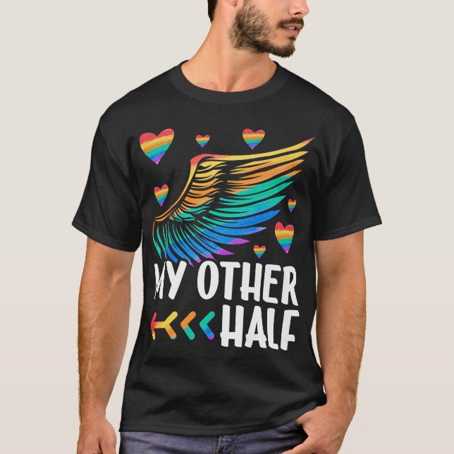 Meine andere Hälfte LGBTQ+ Paar passt zum Schwulen T-Shirt (Vorderseite)