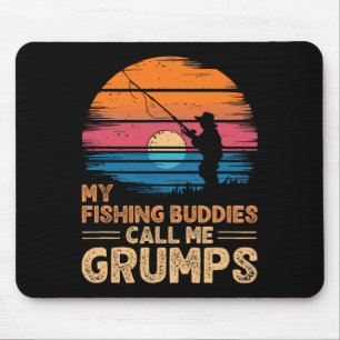 Meine Angelbuddies nennen mich Grumps Retro Vintag Mousepad