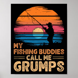 Meine Angelkumpels nennen mich Grumps Retro Vintag Poster
